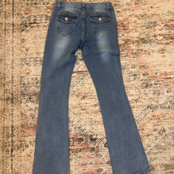 SHEIN Denim - Y2K Low Rise Flare Jeans Light Wash Bootcut Denim Size M